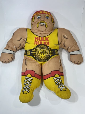 HULK HOGAN RULES WWF Wrestling Buddies PILLOW 24” Stuffed Toy Plush VTG TONKA Cover
