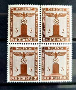 1942 German Reich block of 4 stamps Officials EAGLE ON THE BASE 3 rpf MNH /1004 - Picture 1 of 1