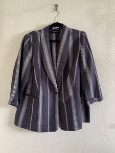 Lane Bryant Jackets & Coats Lane Bryant Shawl Collar Striped Blazer Size 16 - Picture 1 of 8