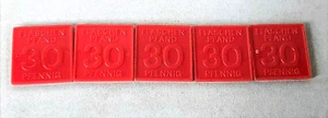 COCA COLA COMPANY GERMANY COCA COLA TOKEN BOTTLE DEPOSIT 30 PFENNIG LOT OF 5 - Picture 1 of 2