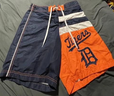 Detroit Tigers Cooperstown Collection  Mens SWIM Trunks Board Shorts Small Cover
