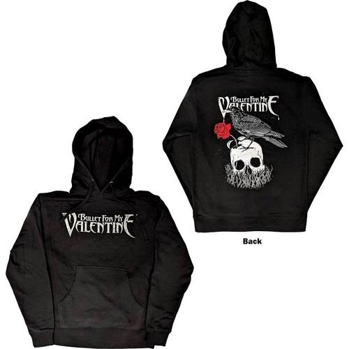 VALENTINO Felpa con cappuccio pullover nera Bullet For My Valentine ""Logo & Raven"" NUOVA UFFICIALE