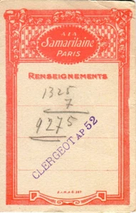 France, 1930's, Information List (Renseignements) - "La Samaritaine", Paris - Picture 1 of 3