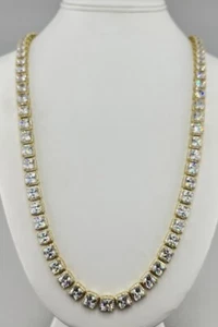 Tennis-Halskette 925 88,4 g vergoldet Sterlingsilber 26 Zoll 8 mm Zirkonia - Bild 1 von 4