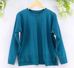 Eileen Fisher Women's Pima Cotton Stretch Boxy Fit Sweatshirt Dragonfly Sz M - Picture 1 of 8