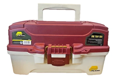 Plano One Tray Tackle Box 6201-06 Dual Top Access Red White Utility Box - Image 1 of 4