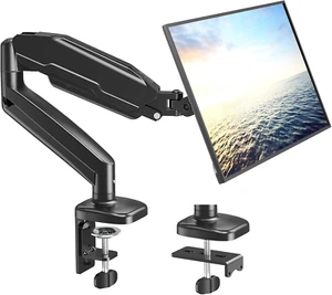 Single Monitor Desk Mount - Articulating Gas Spring Arm, Removable VESA Monitor - Picture 1 of 8