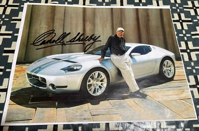 Carroll Shelby SIGNED Photograph with FORD SHELBY GR-1 the updated DAYTONA COUPE - Image 1 of 3