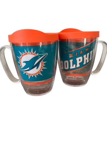 Tervis NFL Miami Dolphins Insulated 16oz. Tumbler Classic Mug with Lid Cover