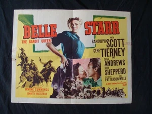 BELLE STARR Filmplakat RANDOLPH SCOTT GENE TIERNEY 1/2 Blatt 1948 - Bild 1 von 20