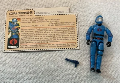GI Joe 1982-83 Cobra Commander v1.5 100 % completo con tarjeta de archivo trasera roja Foto 1 de 4