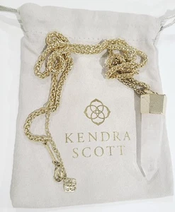 Kendra Scott Jayce 34" Halskette Anhänger goldfarben klar Kristall Spitze abgeplatzt - Bild 1 von 4