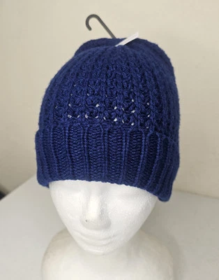 Gorro de malha Waffle azul marinho macio unissex Banana Republic novo com etiquetas tamanho único - Imagem 1 de 4