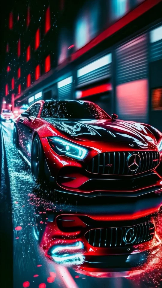 Red Mercedes-AMG GT Super Car Poster A3 size 29.7x42cm Semi-Gloss poster only - Image 1 of 1