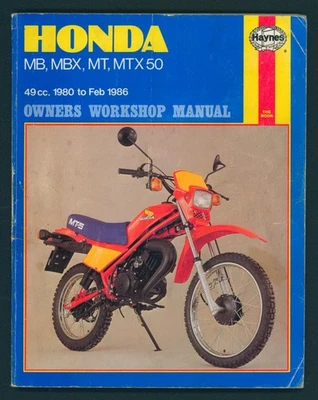 Honda MT5 MB5 MT50 MB50 (80-86) Haynes Repair Manual MB MT MBX MTX 50 S FV09 - Imagem 1 de 4