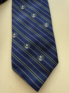 Corbata de hombre Briar Pride of England vintage azul verde a rayas - Imagen 1 de 10