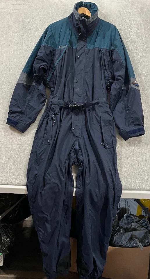 复古 Columbia Snow Bib 男式 XL 滑雪雪服连身裤 80 年代复古 Omni Tech — 第 1/4 张图片