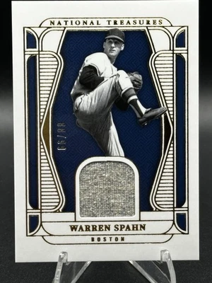 WARREN SPAHN 2025 Panini National Treasures GAME USED PATCH RED SOX 1946-52 /99 - Image 1 of 2