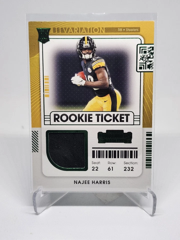 2021 Contenders Najee Harris Rookie Ticket Swatches Variation Jersey RC #RSV-NHA - Image 1 of 2