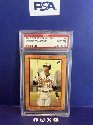 2013 TOPPS TURKEY RED MANNY MACHADO #6 RC PSA 10 GEM MINT SSP ROOKIE CARD POP 18 - Image 1 of 2