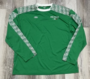 Umbro Mexico 2008 Soccer Jersey Long Sleeve Green Mens 2XL - Picture 1 of 7