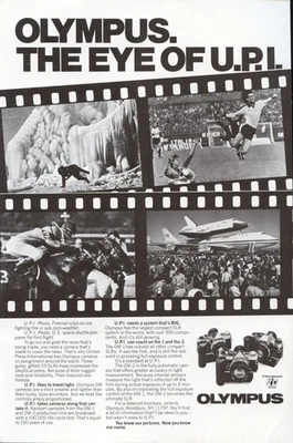 Фотоаппараты Olympus — «Глаз U.P.I.» — печатная реклама 1979 года [25–0346] - Изображение 1 из 2