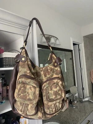 B Makowsky Camo Leopard Large Handbag - Image 1 of 4