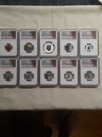2018 S Silver Reverse proof Set Pr70 FDOI Cover