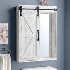 Bathroom Wall Cabinet Storage Cupboard with Mirror Wooden Shelves Vintage Decor