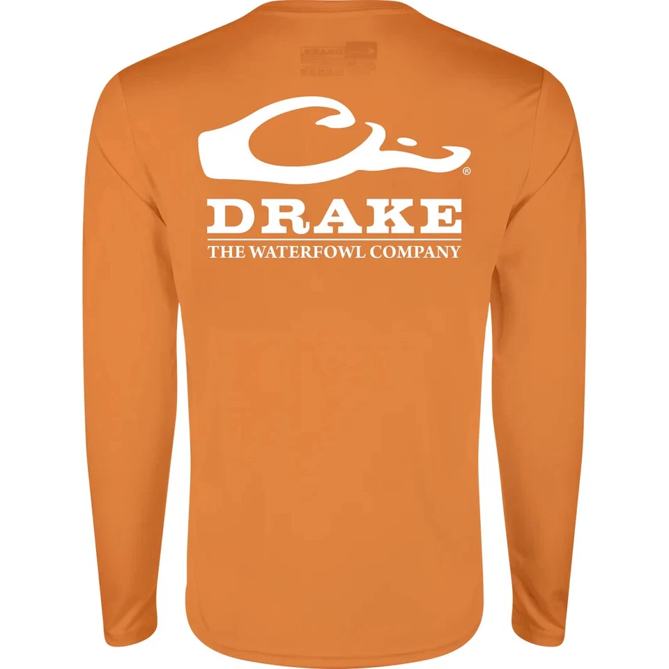 DRAKE Icon LS Crew Logo Shirt Orange DS9551 New - Image 1 of 1