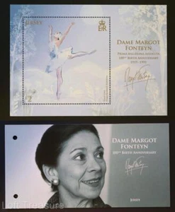 Jersey Stamps "Margot Fonteyn 100th Anniversary" Presentation Pack £2 M/S 2019 - Picture 1 of 5