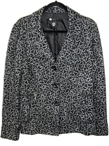 Chaqueta Blazer Carole Little Elegante Forrada Suave Tejida Ponte Negra Gris MEDIANA - Imagen 1 de 4