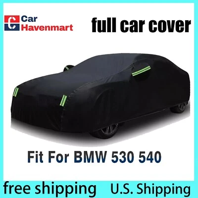 For BMW 5 Series Full Car Black Cover Sun UV Protection Dust Rain Resistant USA - Image 1 of 4