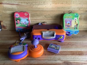 VTECH V SMILE CONSOLE AND GAMES JOYSTICK DORA SESAME STREET - Picture 1 of 14
