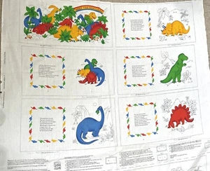 MEET THE DINOSAURS  Book  Cut & Sew Fabric  Book Panels VIP Cranston - Picture 1 of 8
