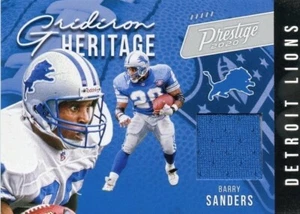BARRY SANDERS ( BLUE ) PANINI PRESTIGE GRIDIRON HERITAGE JERSEY CARD LIONS RB - Picture 1 of 2
