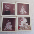 Vtg Christmas Color Photograph Photo White Flocked Tree Poodle 1961 Presents Lot