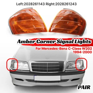 Pair Amber Corner Parking Signal Lights For Mercedes-Benz C-Class W202 1994-2000 - Bild 1 von 12