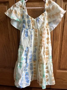 ZARA Girls Dress Kids Size 6 Floral Sea green NWT - Picture 1 of 9