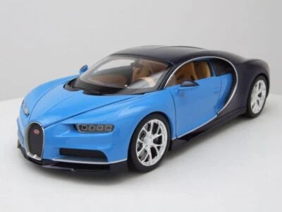 Bugatti Chiron 2017 Blu/Scuro Blu Modellino 1:24 Welly - Immagine 1 di 4