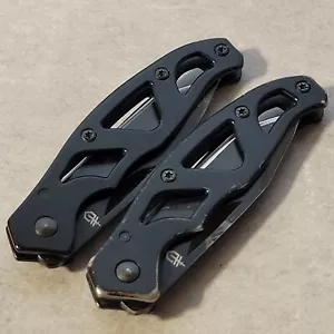 2 Gerber Mini Paraframe Knife Tactical Folder Frame Lock Black Stainless Tanto - Picture 1 of 5