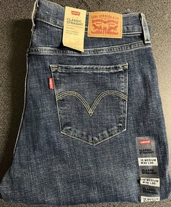 Levi Classic Straight Mid Rise Size 10 Medium W30 L30 New Blue Denim Jeans  #B - Picture 1 of 3