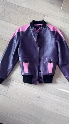 Louis Vuitton Leather Jacket Size 34 Pink And Purple - Image 1 of 4