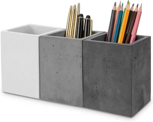 MyGift Pen Holder Pencil Holder For Desk,Pen Cup Holder For Desk,Concrete Deskto - Picture 1 of 3
