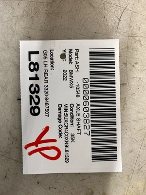BMW X5 G05 2021 2022 2023 3,0 L EJE TRASERO IZQUIERDO SIN EQUIPAMIENTO DE REMOLQUE 3320-84857507 Foto 1 de 4