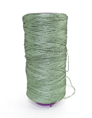 Kreinik Metallic Thread for Stitching Green (Fern) #086C- 1/16 Ribbon 1000M Cone - Image 1 of 3