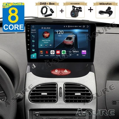 DAB+ 4G Lte Android Autoradio CarPlay GPS NAVI WiFi Für PEUGEOT 206 CC 1999-2009 - Bild 1 von 4