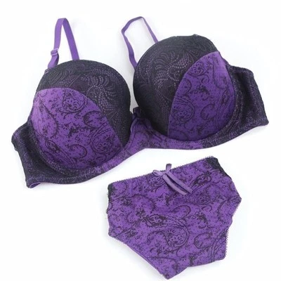 DANAFEN s Lace Padded Bra Set & knicker Underwear Lingerie 32/4/6/8/40 D-F