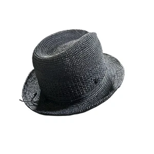 NWT Helen Kaminski Abaka Luca Pacific Navy Blue Raffia Hat Sz M - Picture 1 of 5
