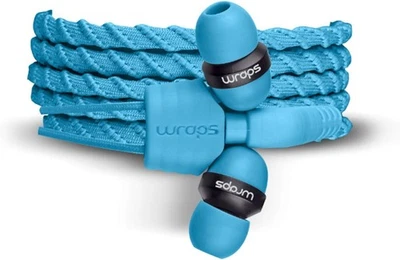 Wraps In Ear-Wristband Earphones Wearable, 3.5mm Jack-Braided-Blue (With Mic) - Image 1 of 4